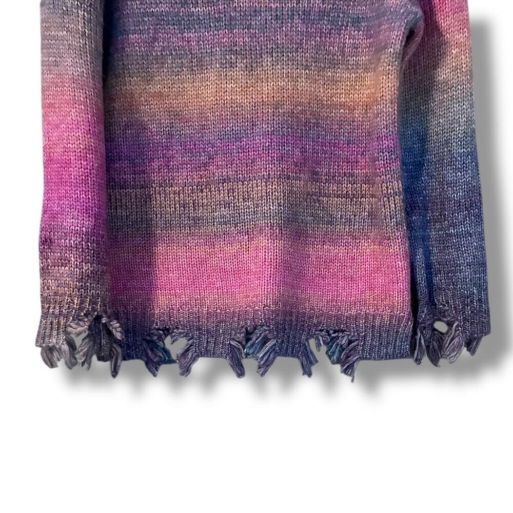 Sabrina Lauren distressed rainbow chunky knit sweater - Picture 4 of 6